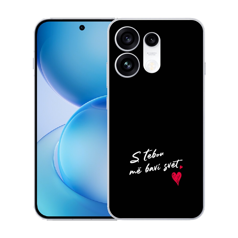 mmCase gél tok az Oppo Reno 16 Pro 5G-hez – „In Love” felirat, fekete háttér, 1 db