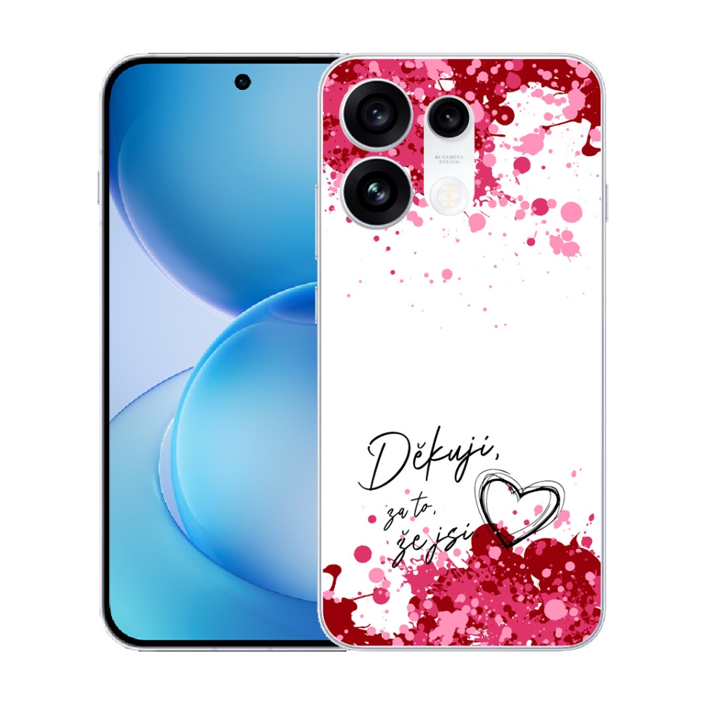 mmCase gél tok az Oppo Reno 16 Pro 5G-hez – „Szerelmes” felirat, 2 fehér háttér
