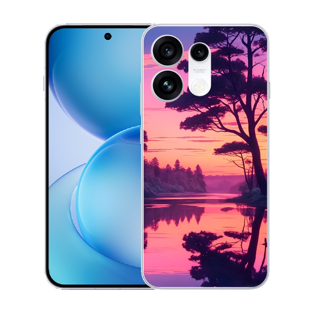mmCase gél tok az Oppo Reno 16 Pro 5G-hez – naplemente a tó felett