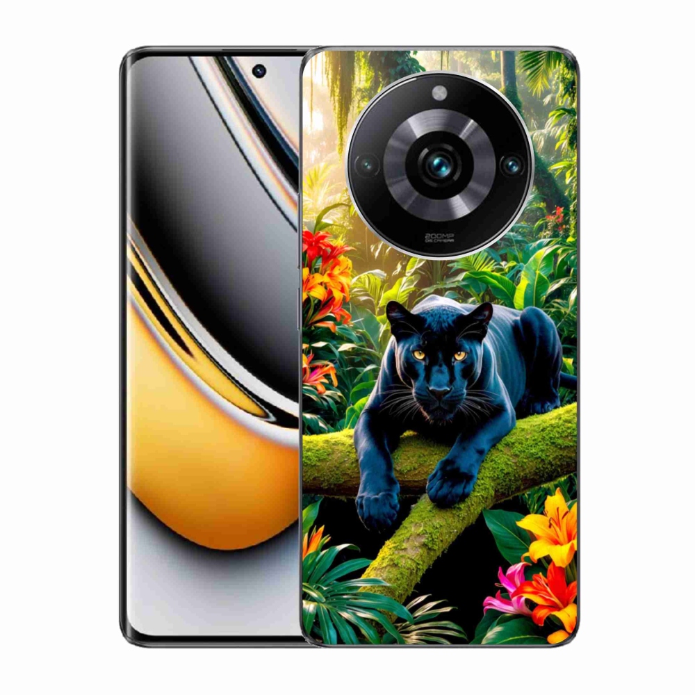 mmCase géltok a Realme 11 Pro 5G/11 Pro+ 5G készülékekhez – fekete párduc a dzsungelben