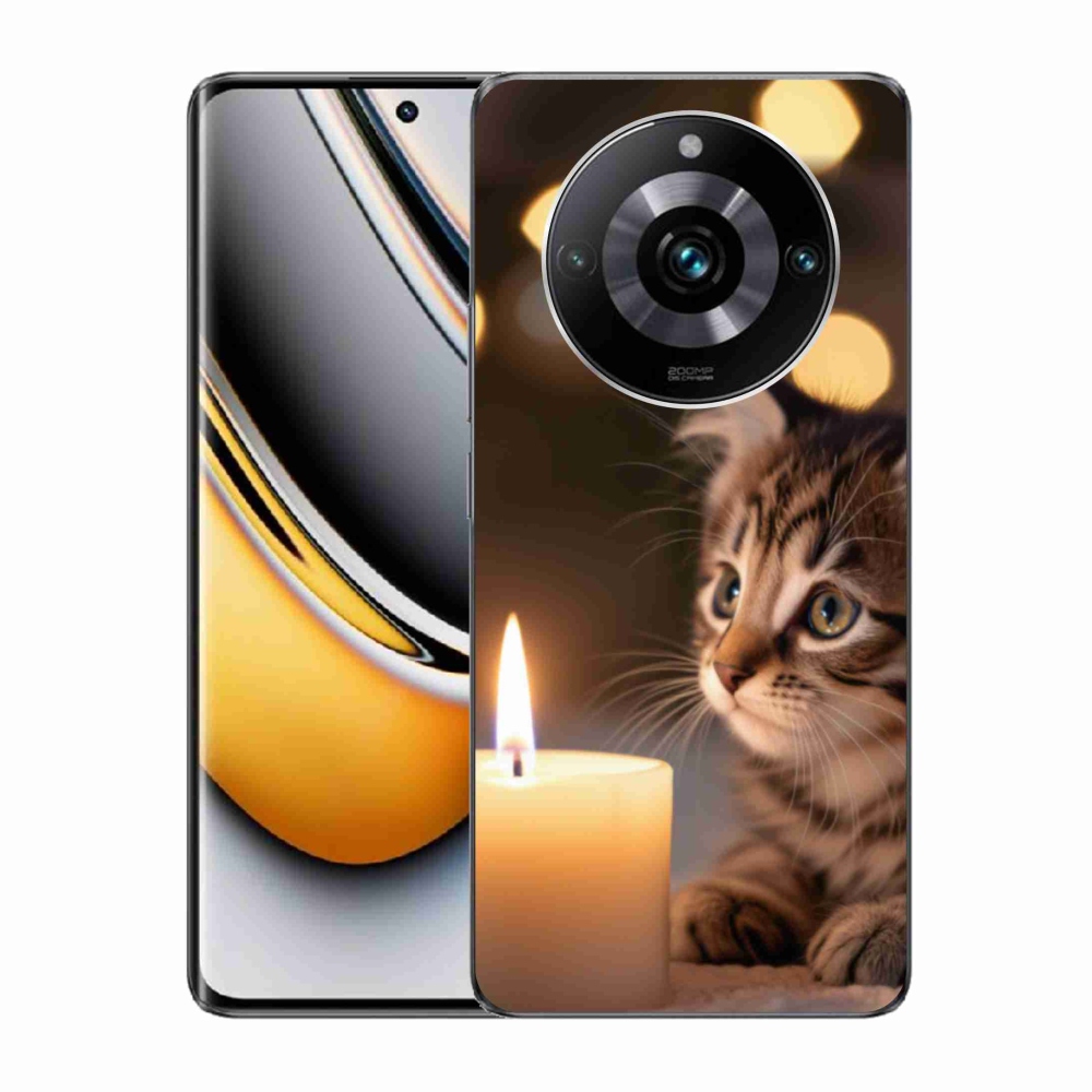mmCase gél tok a Realme 11 Pro 5G/11 Pro+ 5G készülékekhez – cica és gyertya