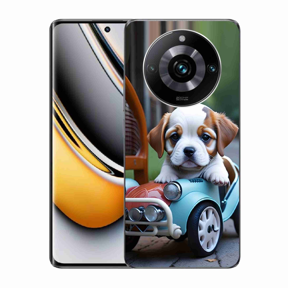 mmCase géltok a Realme 11 Pro 5G/11 Pro+ 5G készülékekhez – kiskutya retro autóban