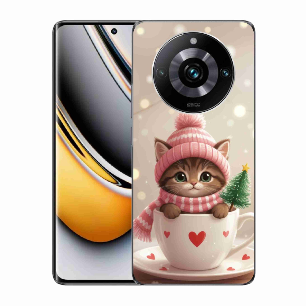 mmCase gél tok a Realme 11 Pro 5G/11 Pro+ 5G készülékekhez – karácsonyi cica csészében