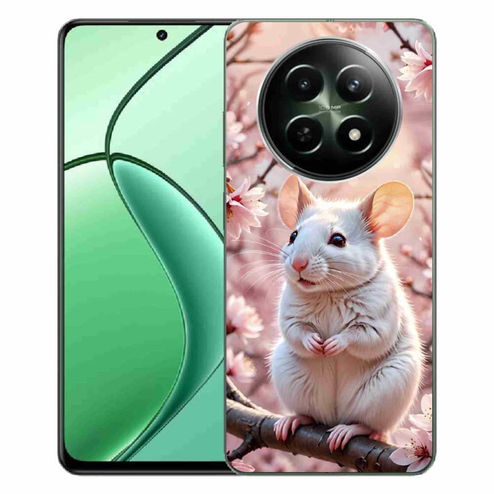 mmCase gél tok a Realme 12 5G/12x 5G készülékhez – fehér egér egy ágon