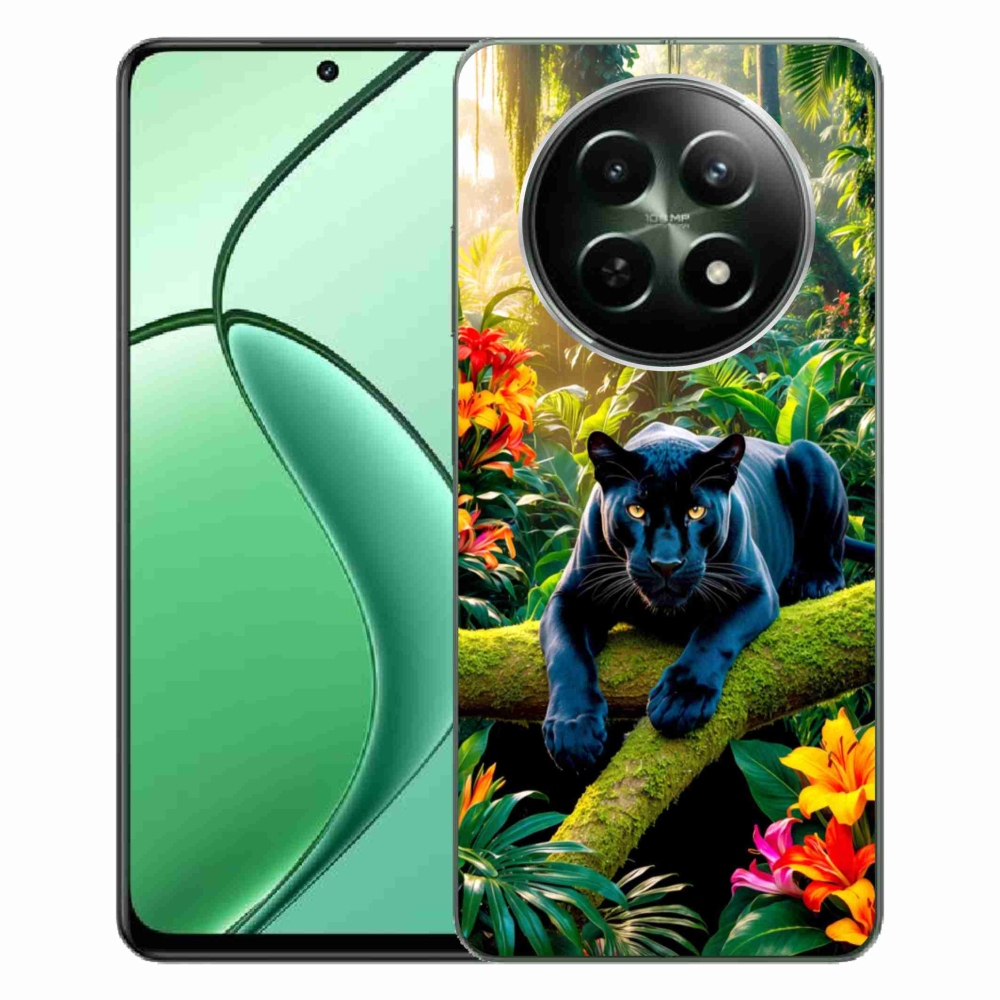 mmCase gél tok a Realme 12 5G/12x 5G készülékhez – fekete párduc a dzsungelben