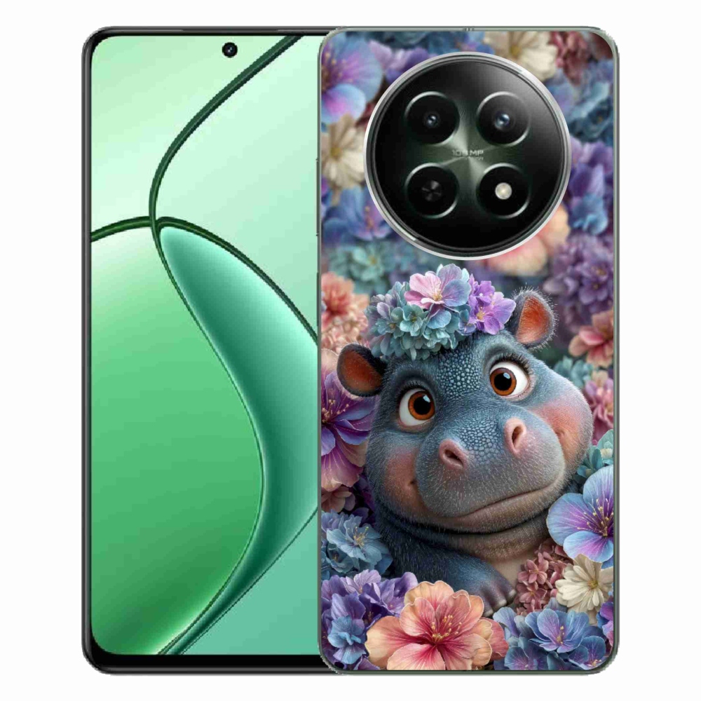 mmCase gél tok a Realme 12 5G/12x 5G-hez – virágok között úszó kis víziló