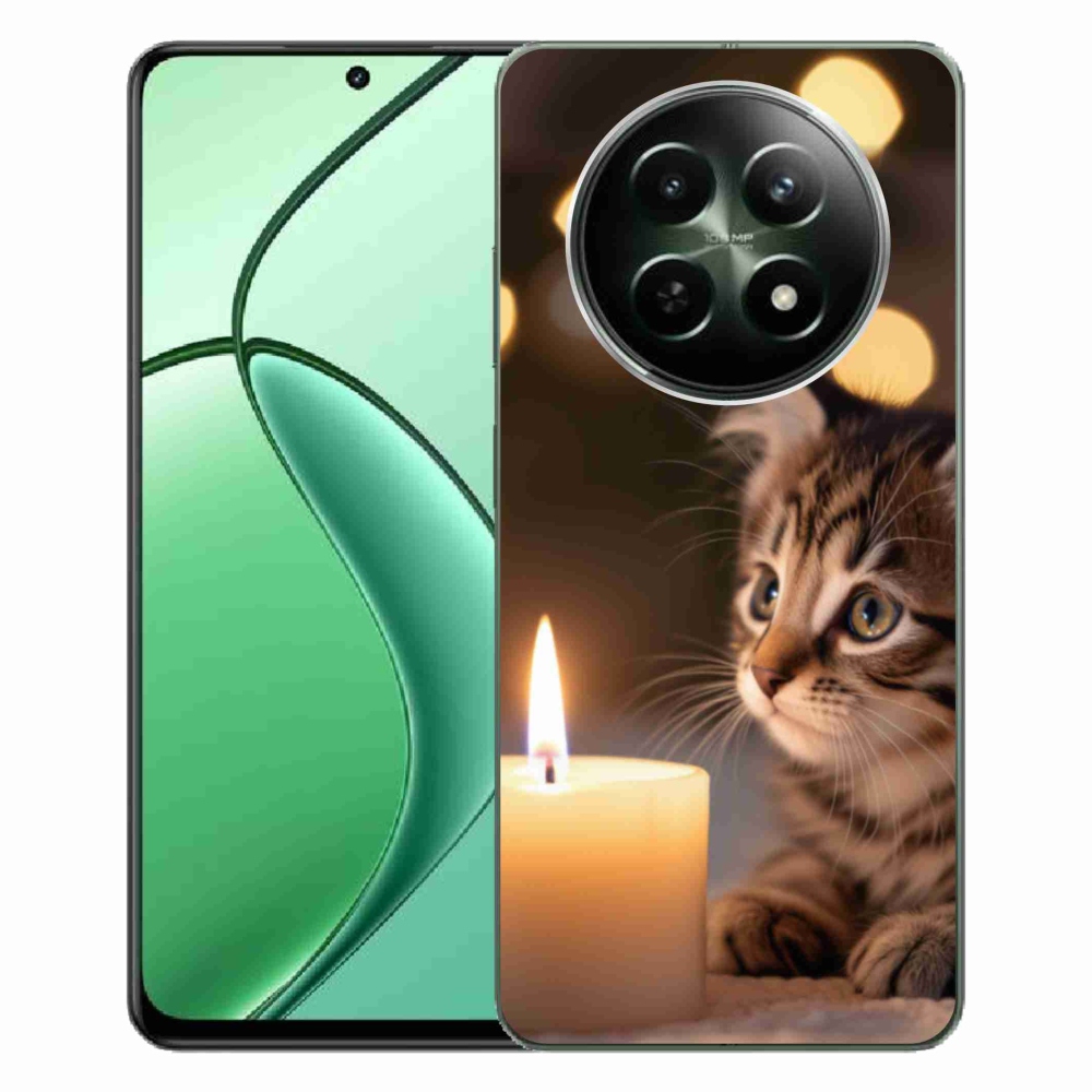 mmCase gél tok a Realme 12 5G/12x 5G-hez – cica és gyertya
