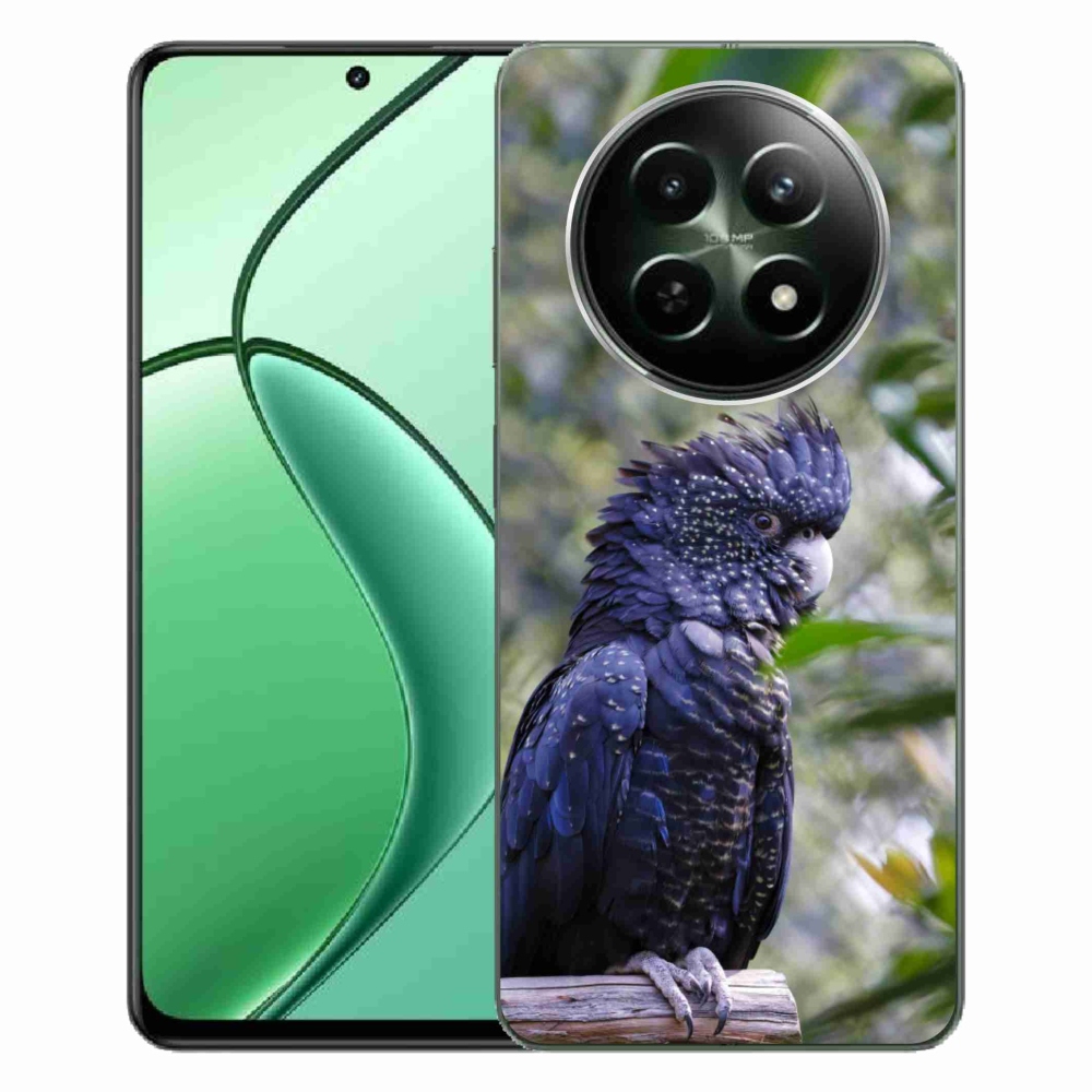 mmCase gél tok a Realme 12 5G/12x 5G készülékhez – fekete kakadu papagáj