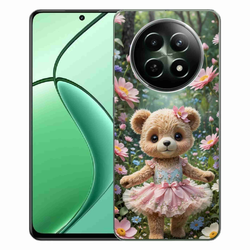 mmCase gél tok a Realme 12 5G/12x 5G-hez – aranyos mackó virágok között