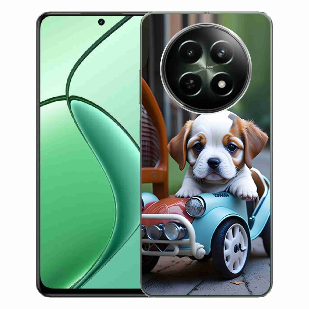 mmCase gél tok a Realme 12 5G/12x 5G-hez – kiskutya retro autóban