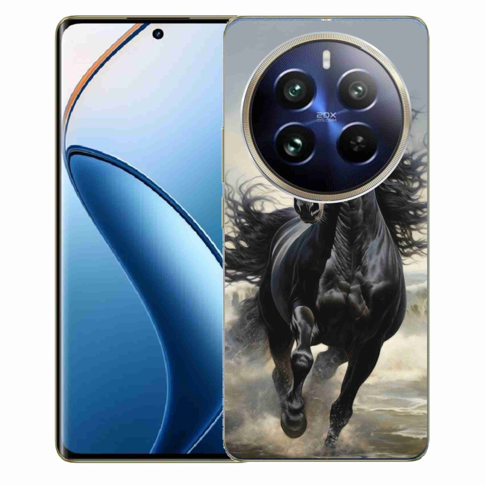 mmCase géltok a Realme 12 Pro 5G/12 Pro+ 5G készülékekhez – futó fekete ló