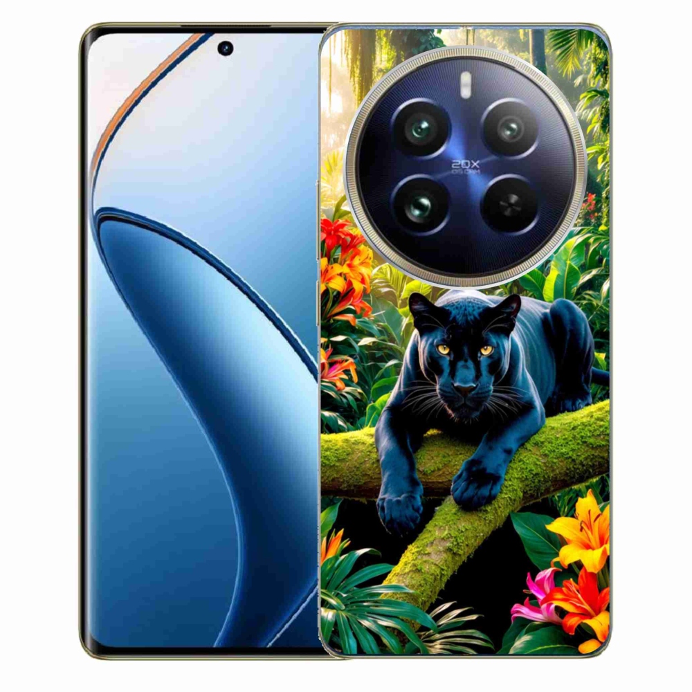 mmCase géltok a Realme 12 Pro 5G/12 Pro+ 5G készülékhez – fekete párduc a dzsungelben