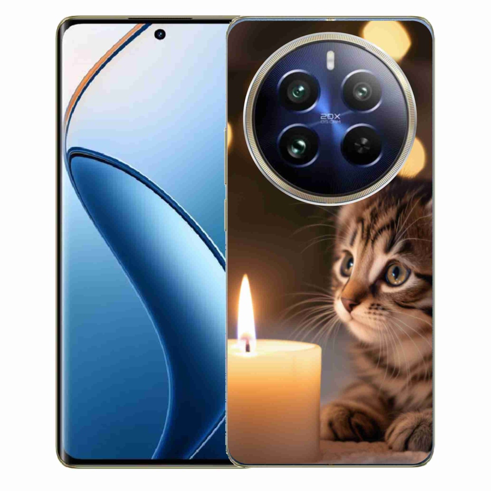 mmCase gél tok a Realme 12 Pro 5G/12 Pro+ 5G készülékekhez – cica és gyertya