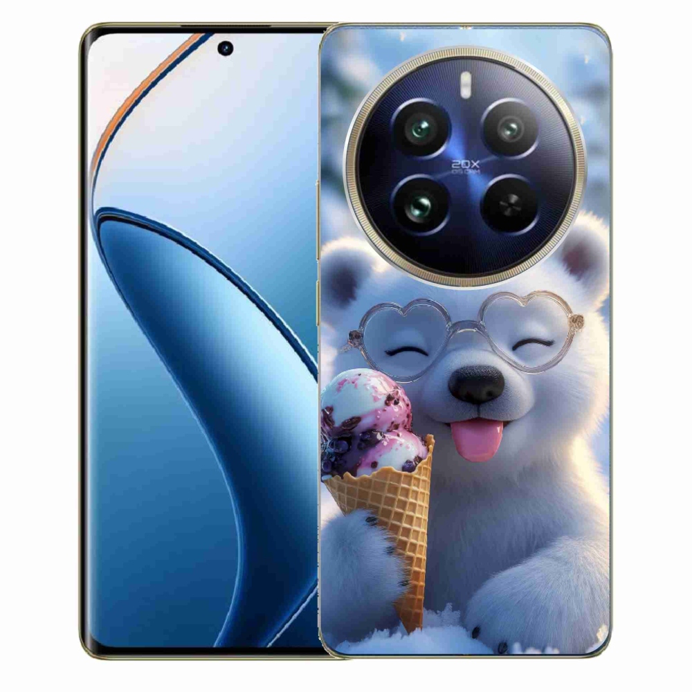 mmCase géltok a Realme 12 Pro 5G/12 Pro+ 5G készülékhez – jégkrémet evő mackó