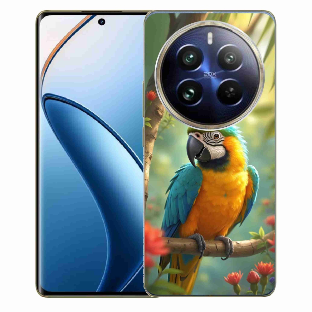 mmCase géltok a Realme 12 Pro 5G/12 Pro+ 5G készülékhez – kék-sárga ara papagáj