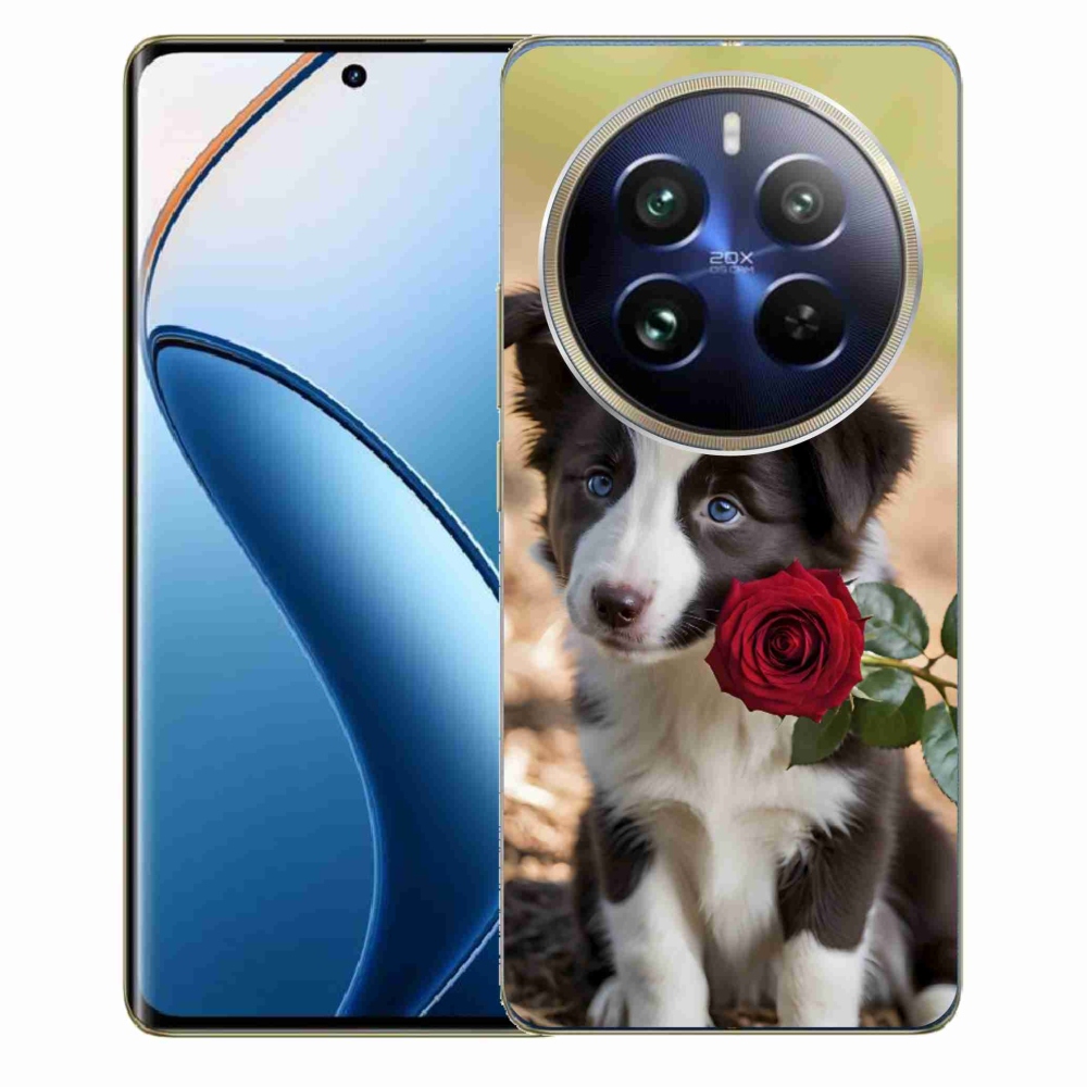 mmCase gél tok a Realme 12 Pro 5G/12 Pro+ 5G készülékhez – aranyos border collie rózsával