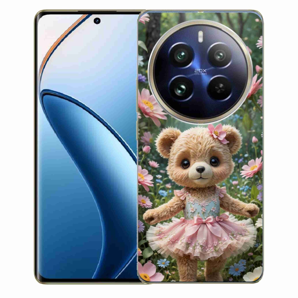 mmCase gél tok a Realme 12 Pro 5G/12 Pro+ 5G készülékekhez – aranyos mackó virágok között