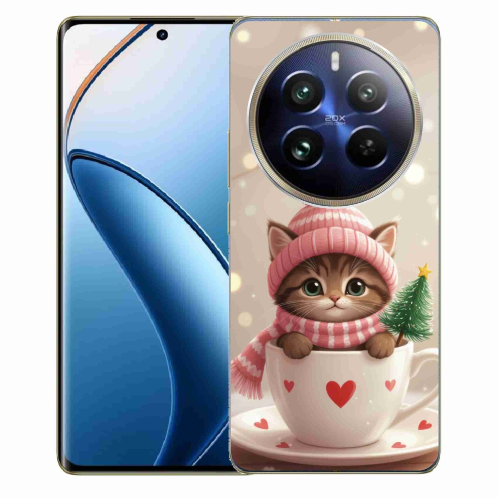 mmCase gél tok a Realme 12 Pro 5G/12 Pro+ 5G készülékekhez – karácsonyi cica csészében
