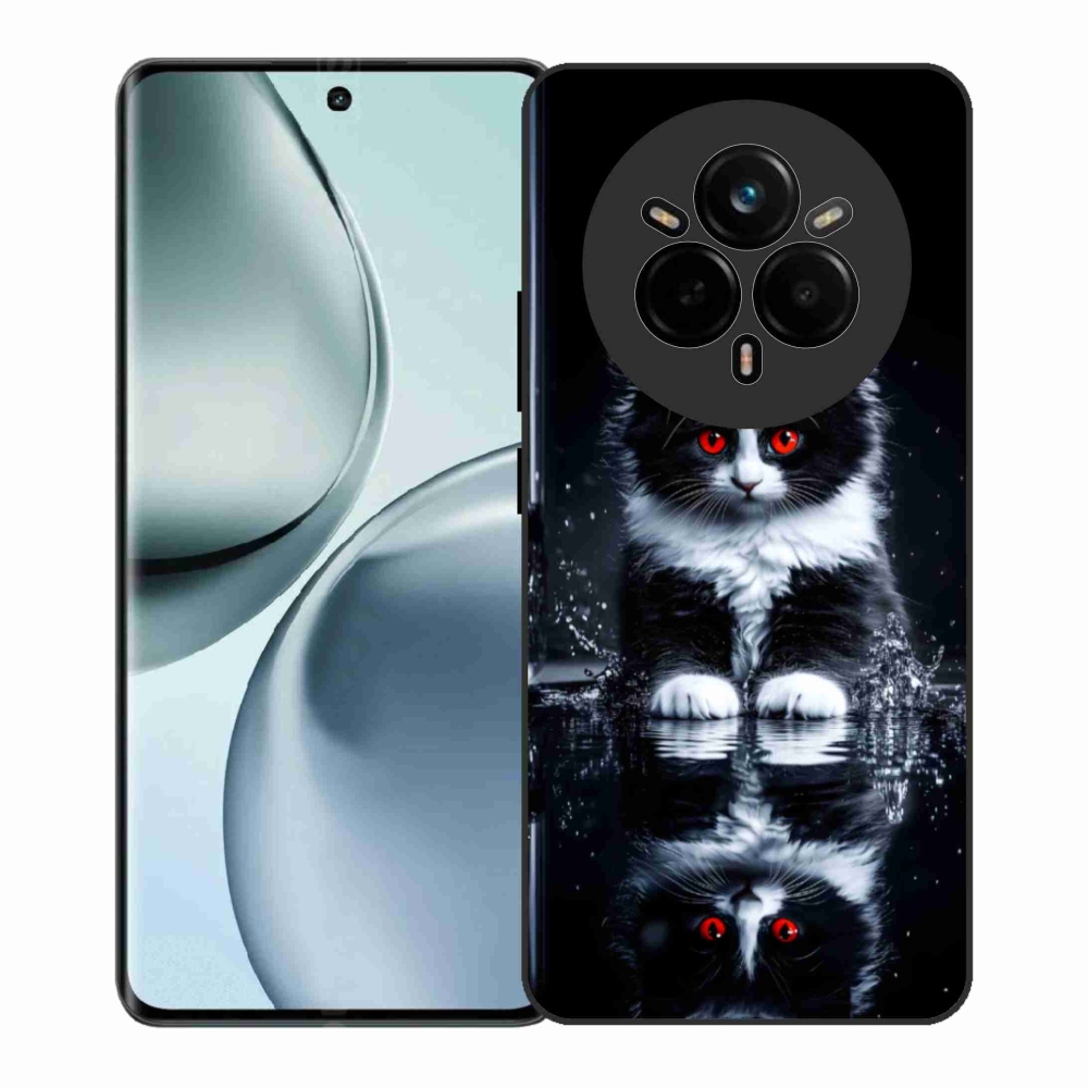 Gél borítás mmCase a Realme 14 Pro+ 5G számára - fekete-fehér cica