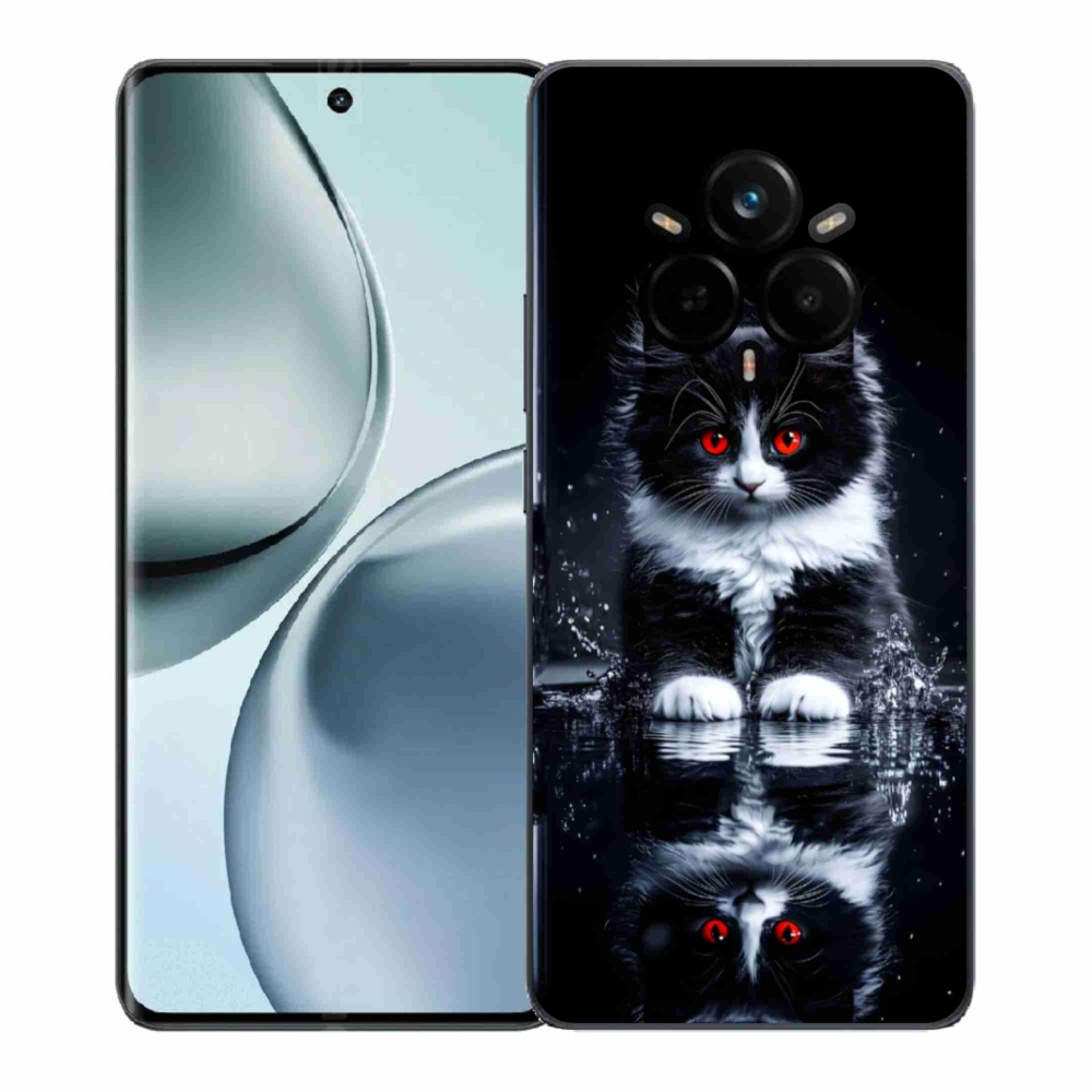 Gél borítás mmCase a Realme 14 Pro 5G-re - fekete-fehér cica