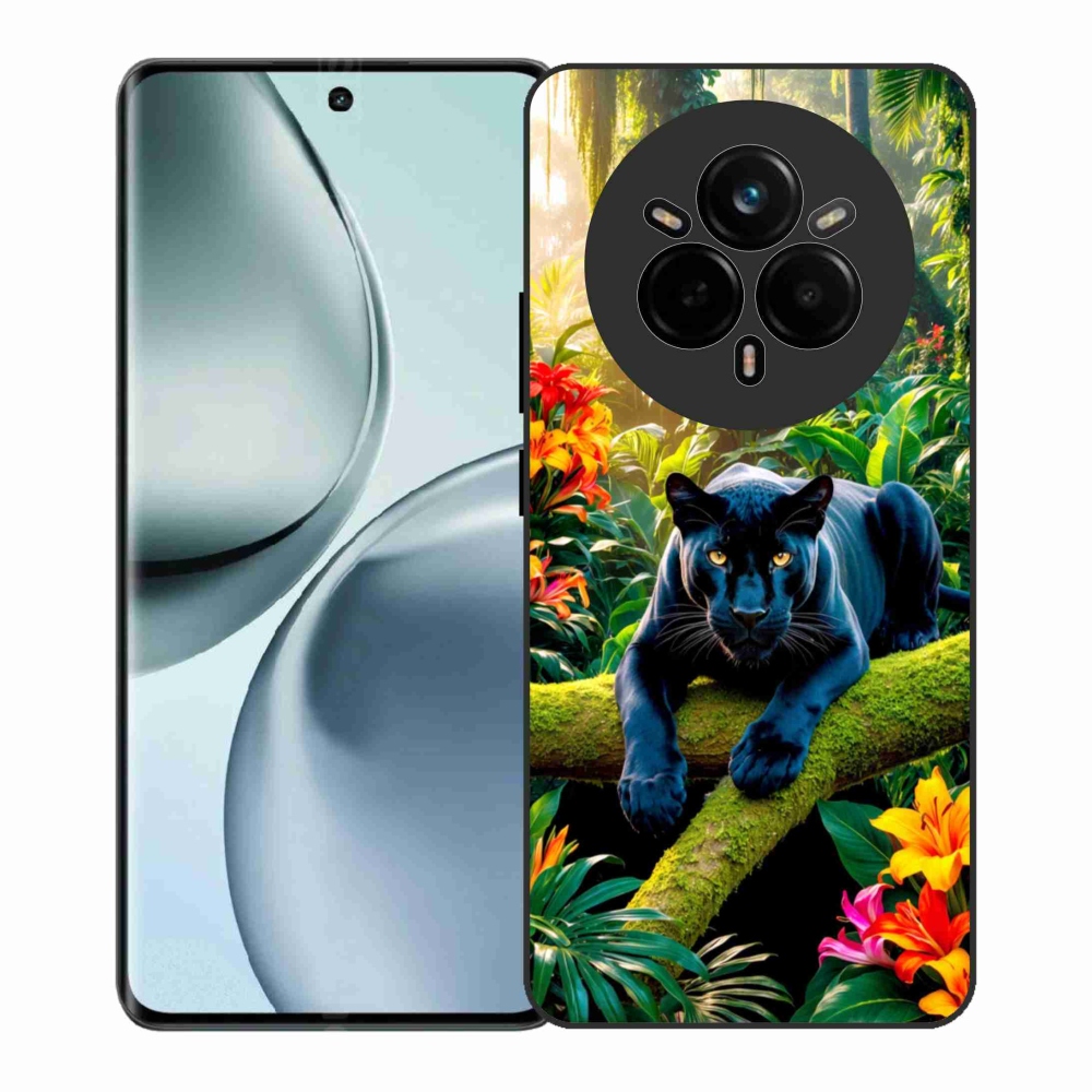 Gél borítás mmCase a Realme 14 Pro+ 5G számára - fekete párduc a dzsungelben
