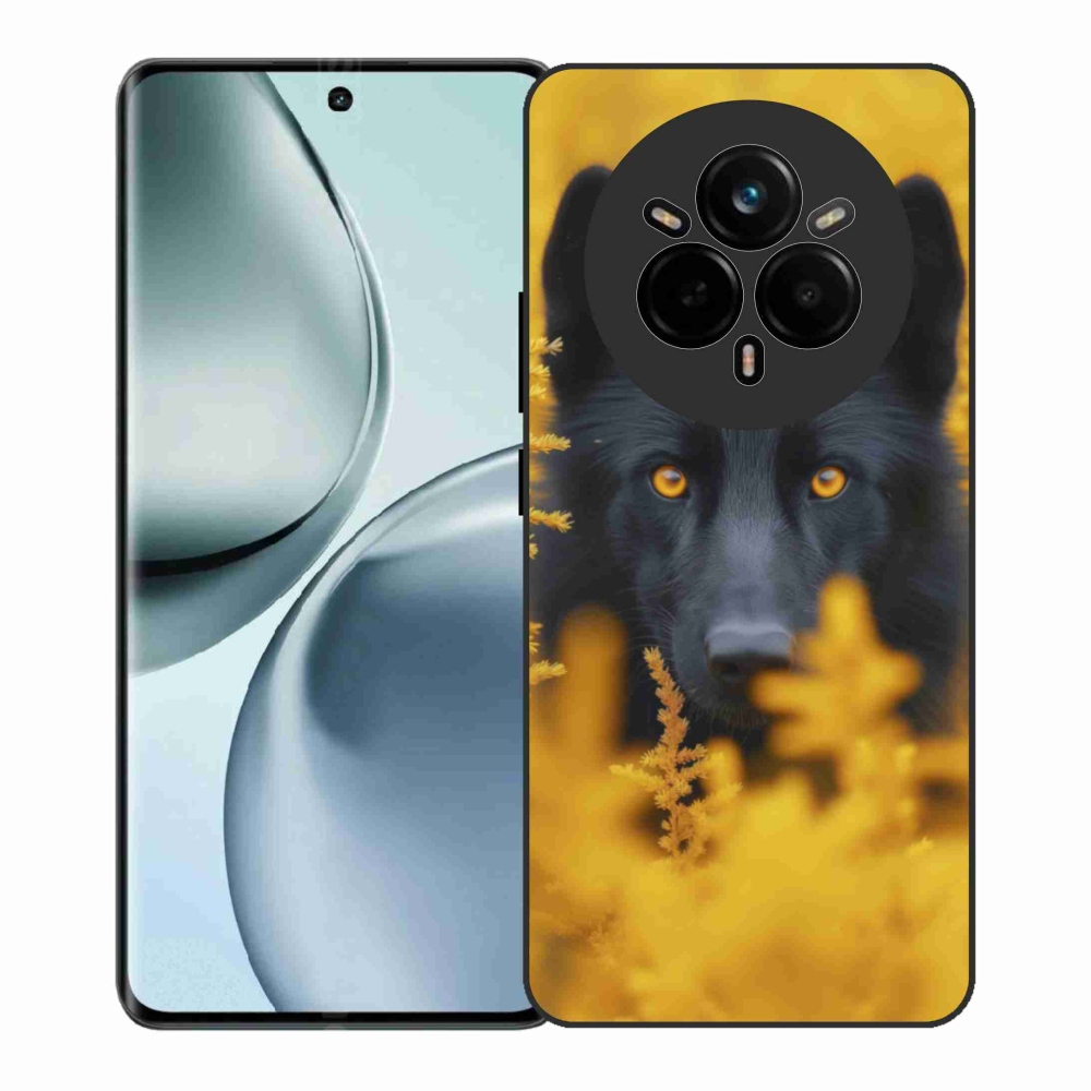Zselés borítás mmCase a Realme 14 Pro+ 5G számára - fekete farkas 2