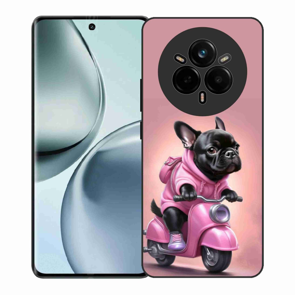 Gél borítás mmCase a Realme 14 Pro+ 5G számára - Francia bulldog robogón