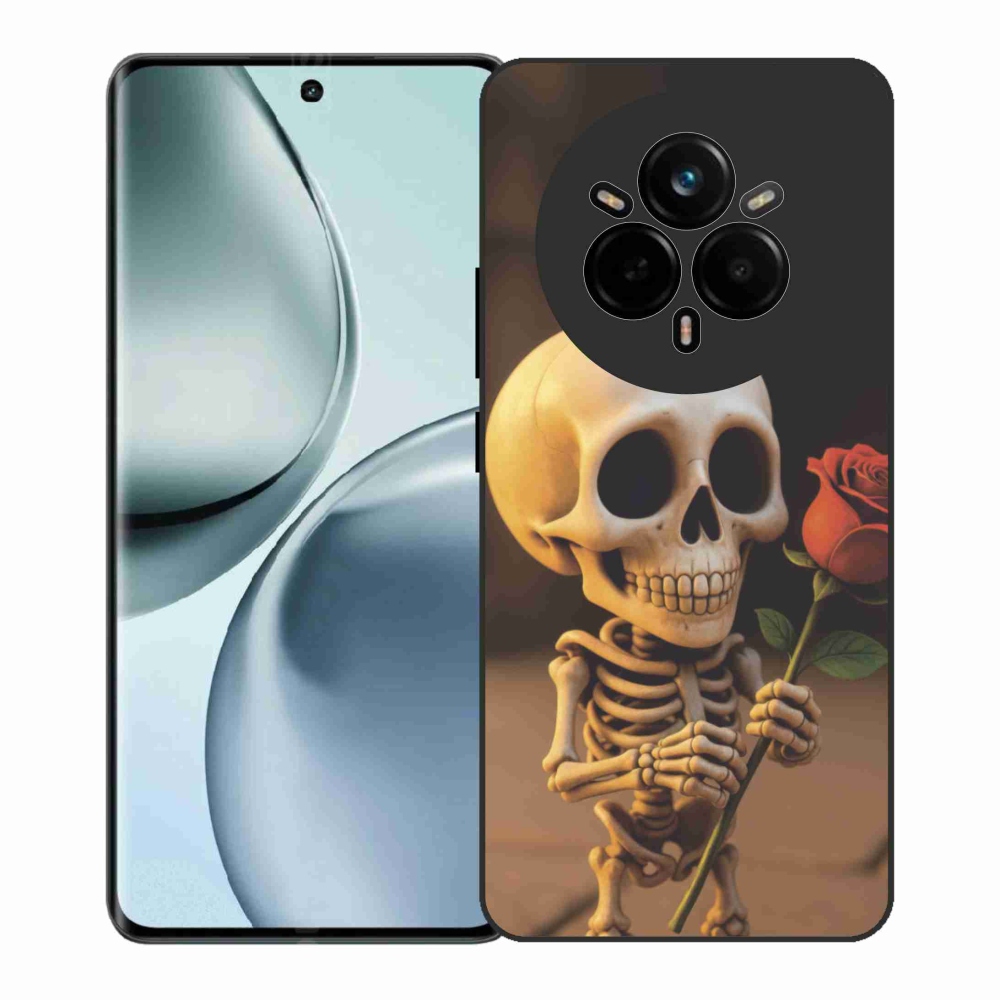 Gél borítás mmCase a Realme 14 Pro+ 5G számára - csontváz rózsával