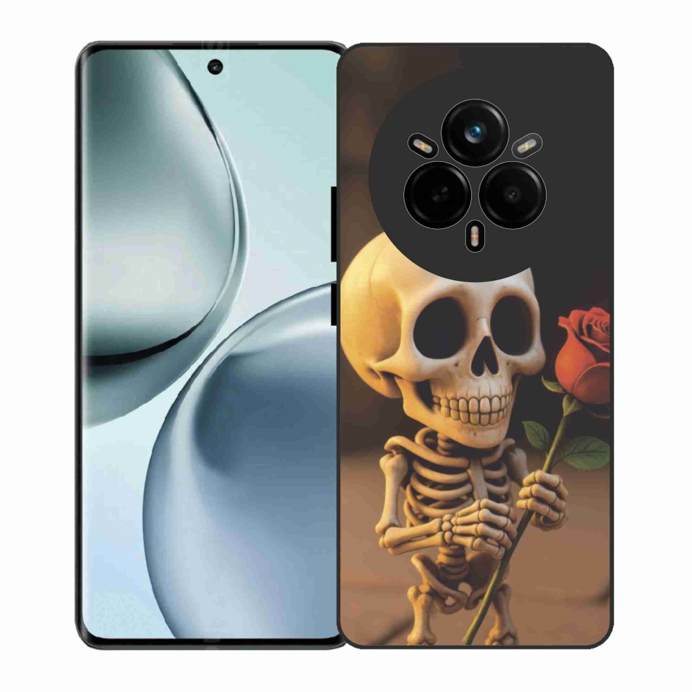 Gél borítás mmCase a Realme 14 Pro 5G számára - csontváz rózsával