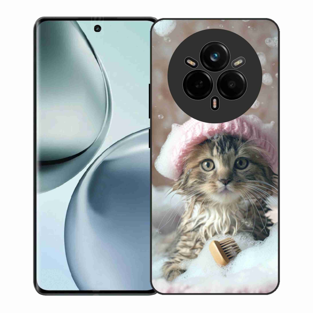 Gél borítás mmCase a Realme 14 Pro+ 5G számára - cica és fürdő