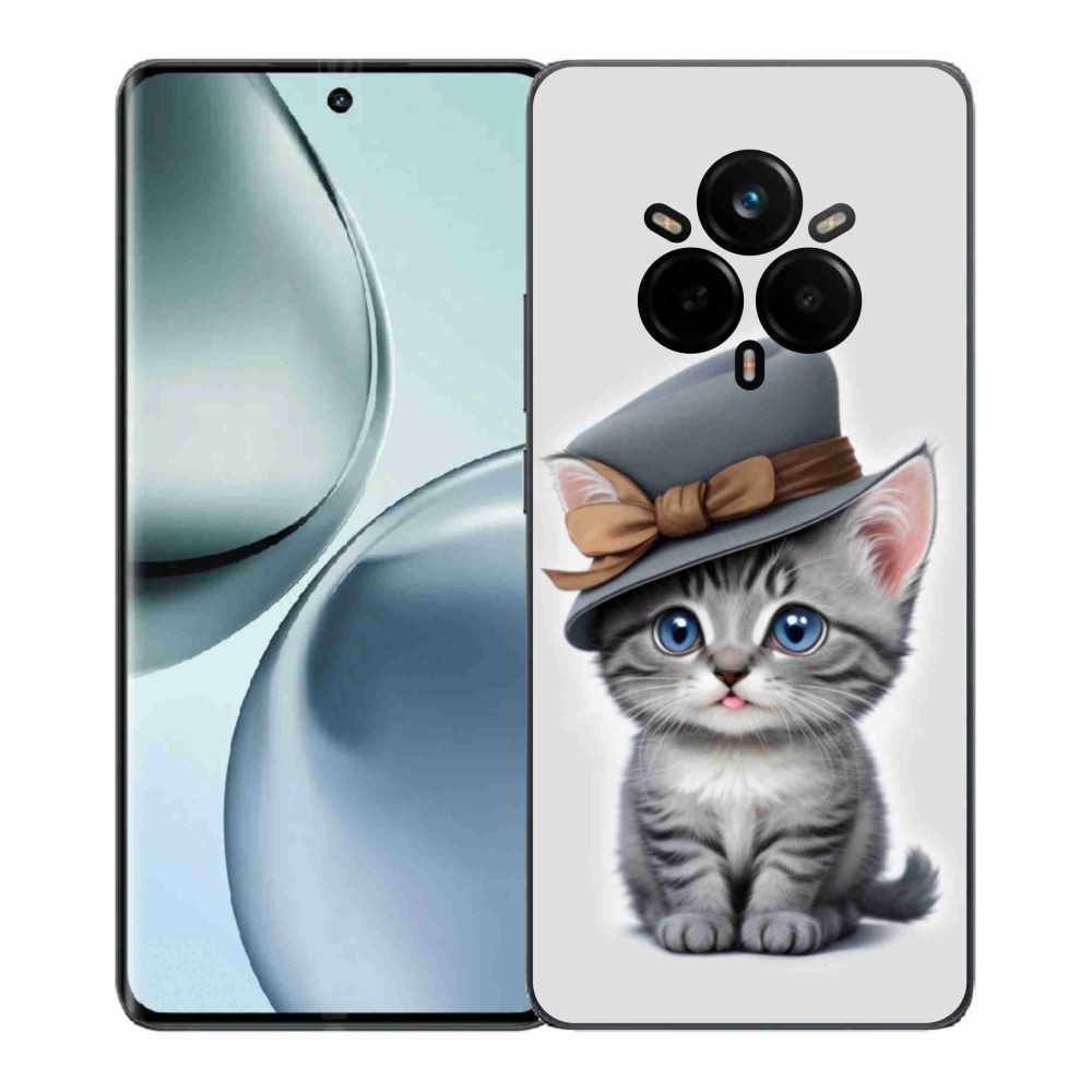 Gél borítás mmCase a Realme 14 Pro 5G számára - cica sapkával
