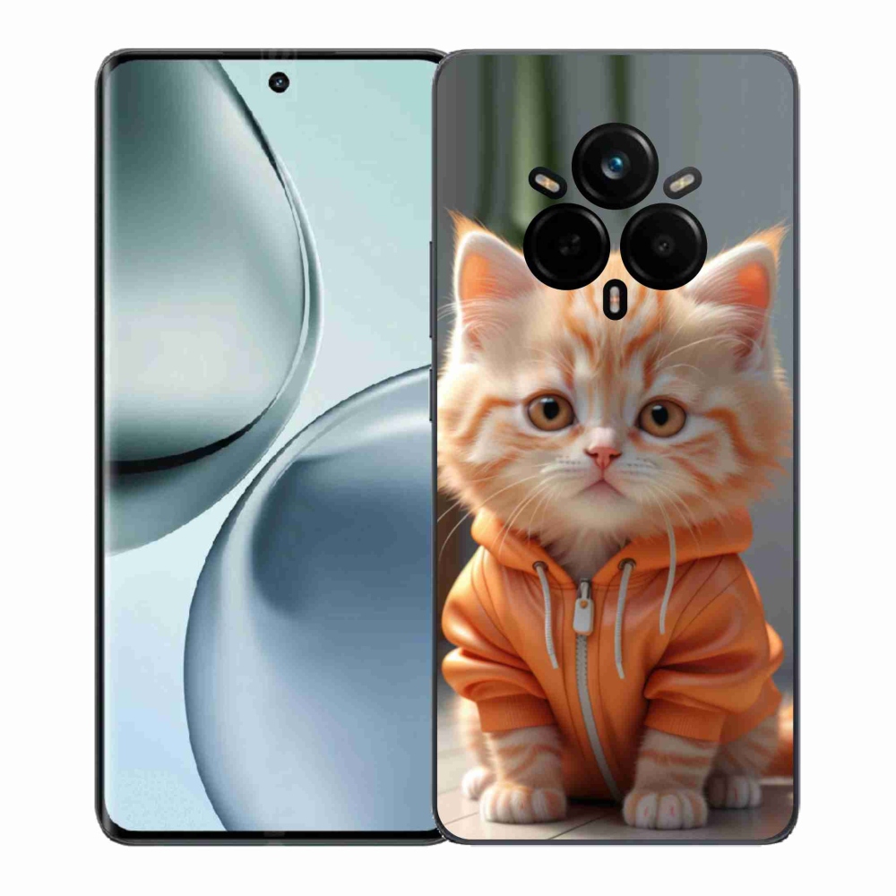 Gél borítás mmCase a Realme 14 Pro 5G számára - cica egy melegítőben