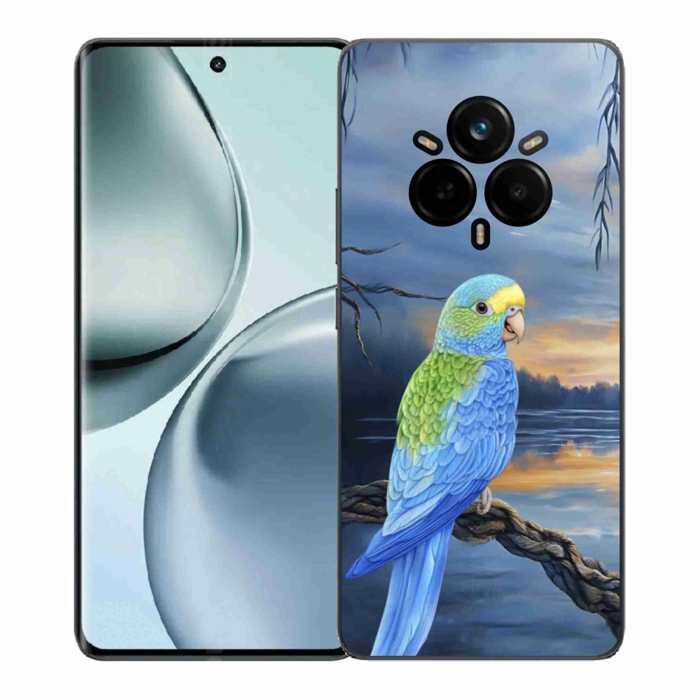 Zselés borítás mmCase a Realme 14 Pro+ 5G készülékhez - kék papagáj