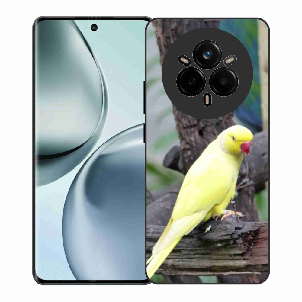 Zselés borítás mmCase a Realme 14 Pro+ 5G készülékhez - papagáj alexander sárga