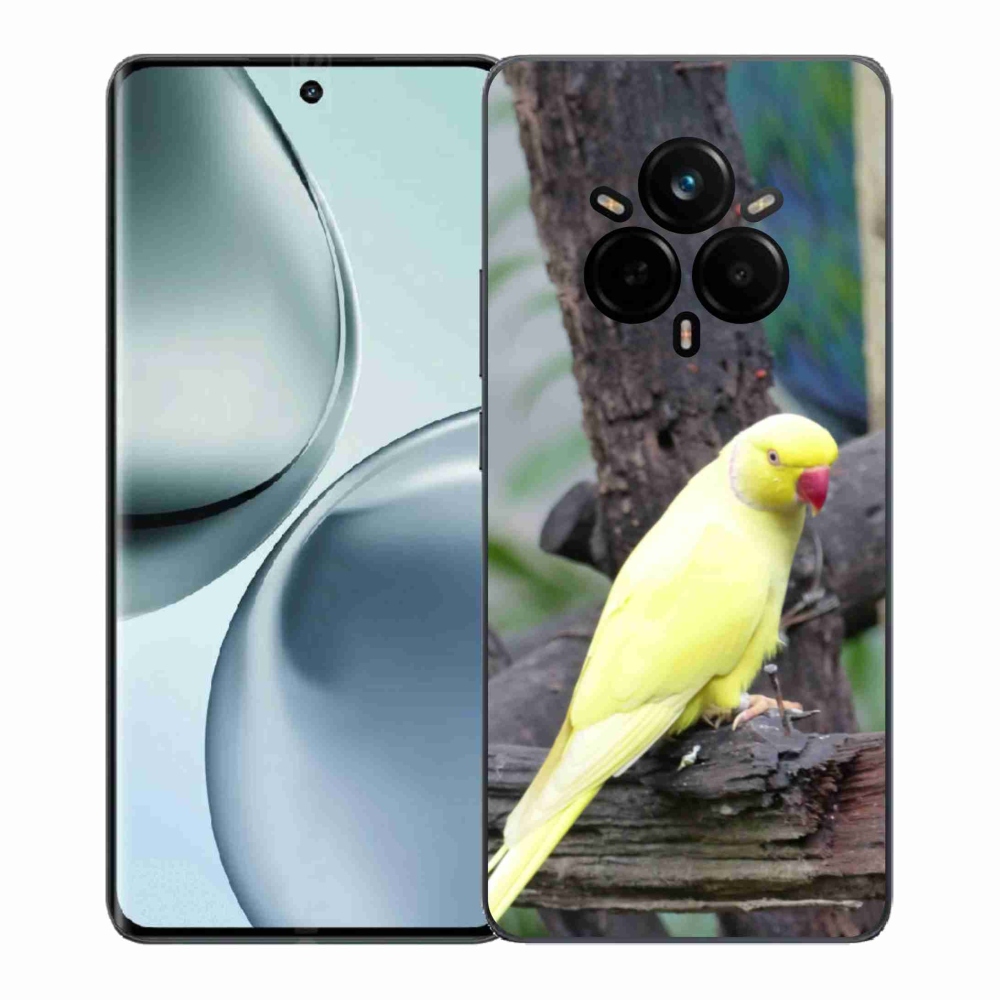 Zselés borítás mmCase a Realme 14 Pro 5G készülékhez - papagáj alexander sárga