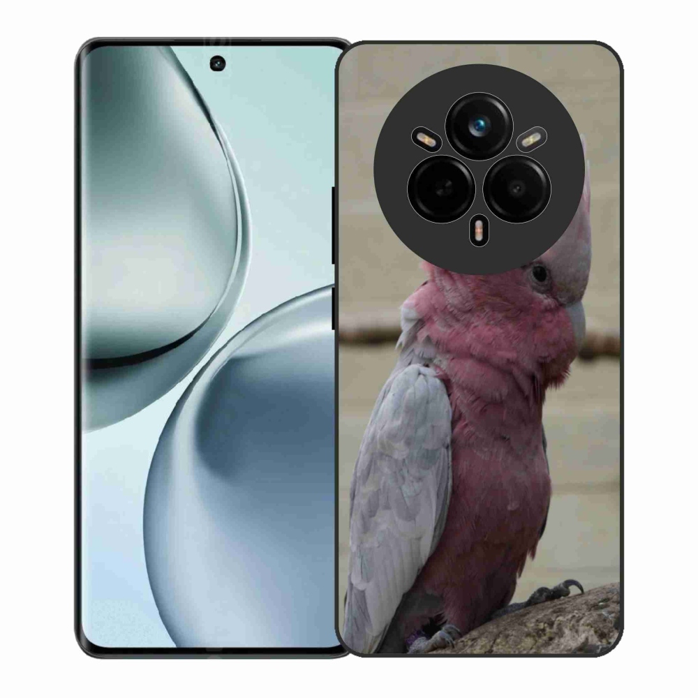 Zselés borítás mmCase a Realme 14 Pro+ 5G készülékhez - papagáj kakadu rózsaszínű