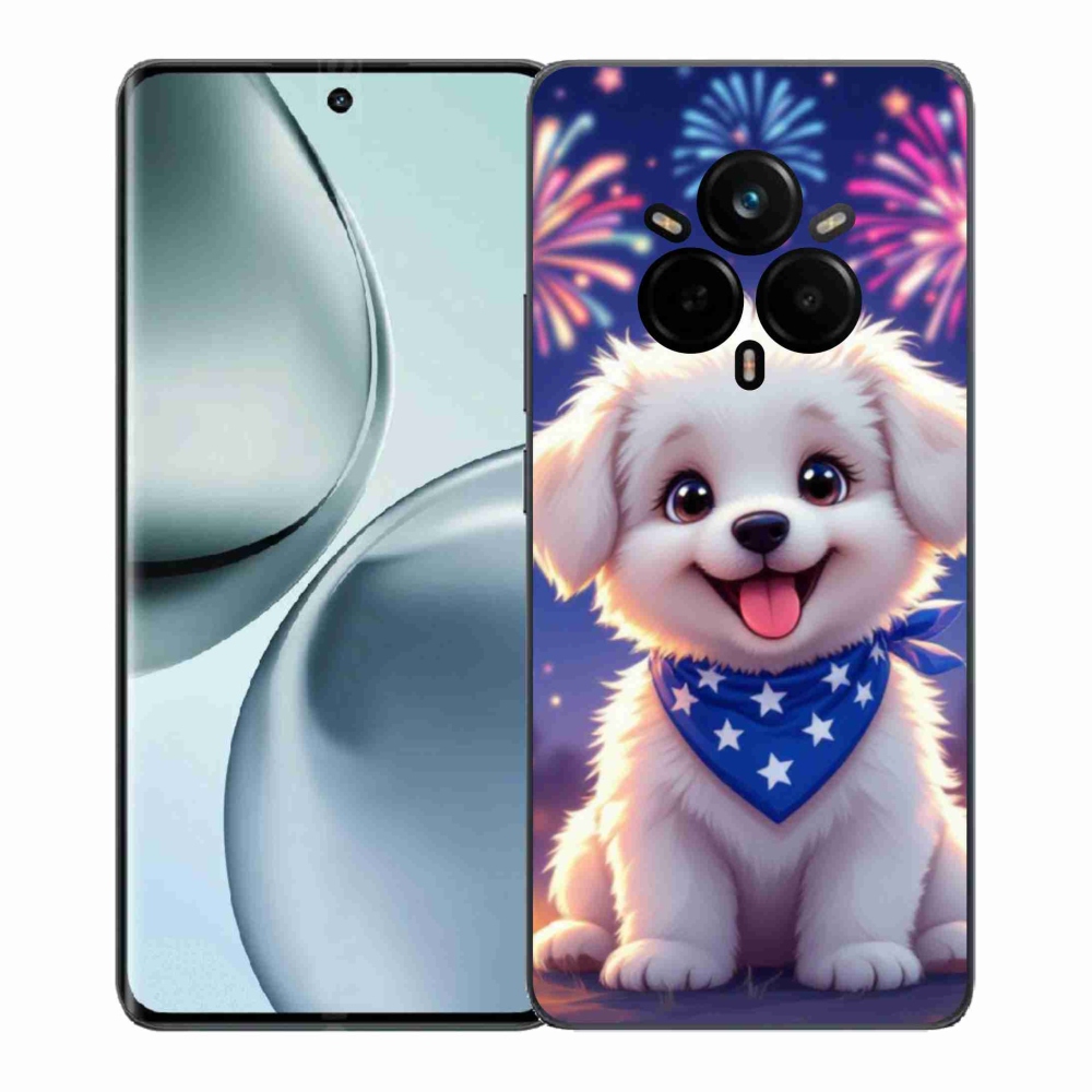 Gél borító mmCase a Realme 14 Pro+ 5G számára - ünnepi kölyökkutyakölyök