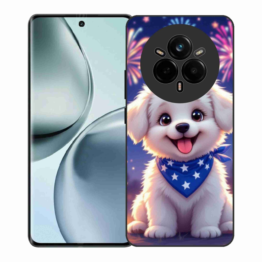 Gél borító mmCase a Realme 14 Pro+ 5G számára - ünnepi kölyökkutyakölyök
