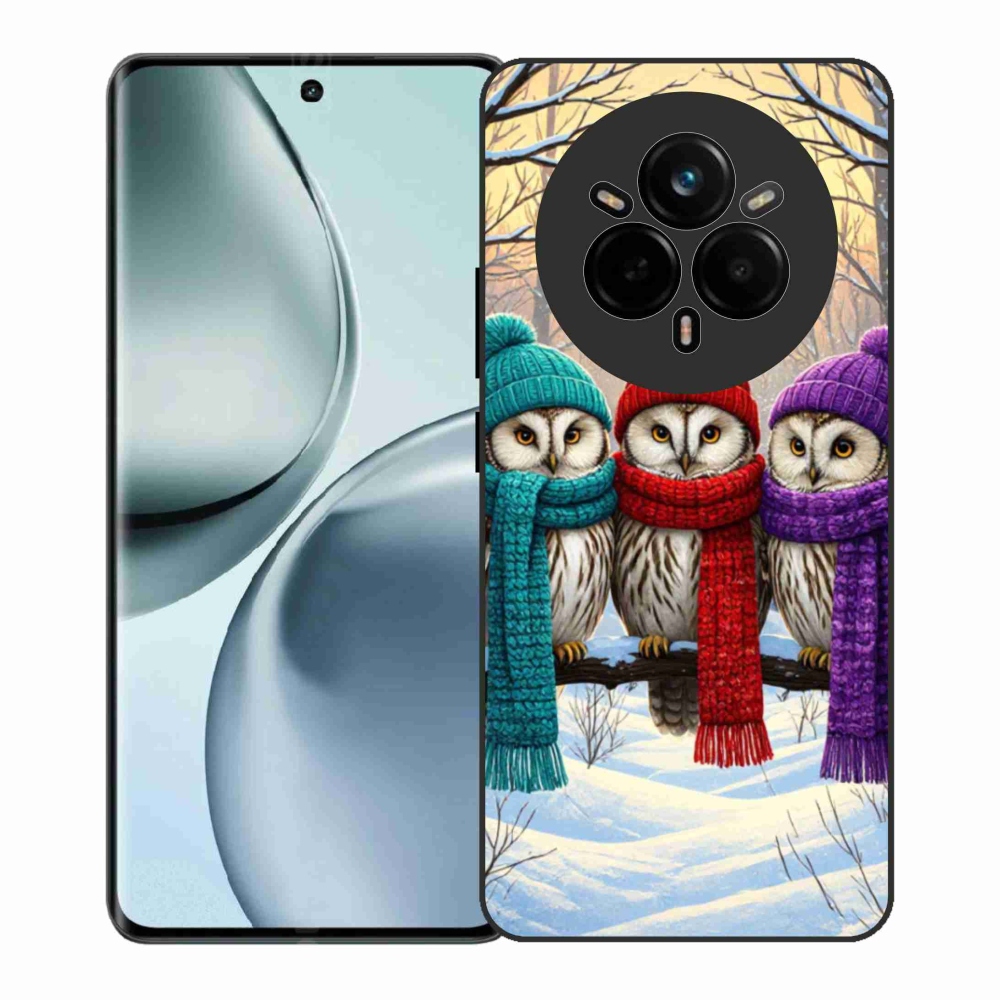 Gél borítás mmCase a Realme 14 Pro+ 5G számára - bagoly barátok