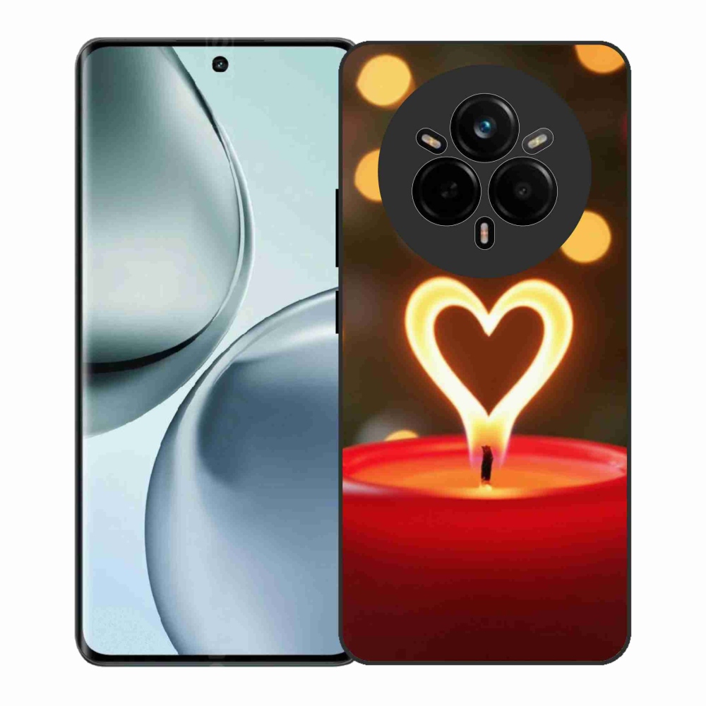 Zselés borítás mmCase a Realme 14 Pro+ 5G számára - láng szíve