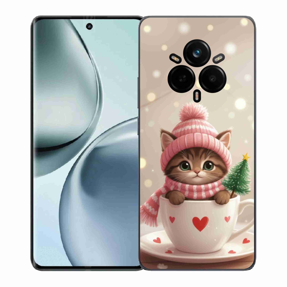 mmCase gél tok a Realme 14 Pro+ 5G-hez – karácsonyi cica csészében