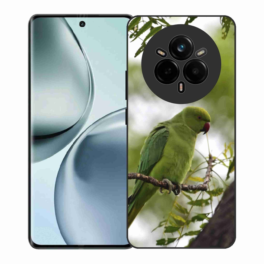 Zselés borítás mmCase a Realme 14 Pro+ 5G készülékhez - zöld papagáj