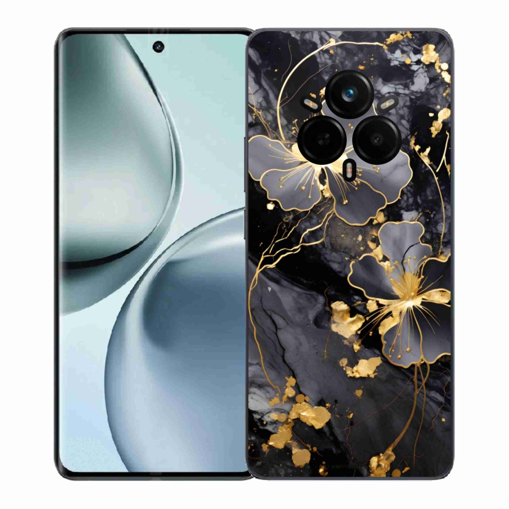 Gél borító mmCase a Realme 14 Pro+ 5G készülékhez - arany virágok
