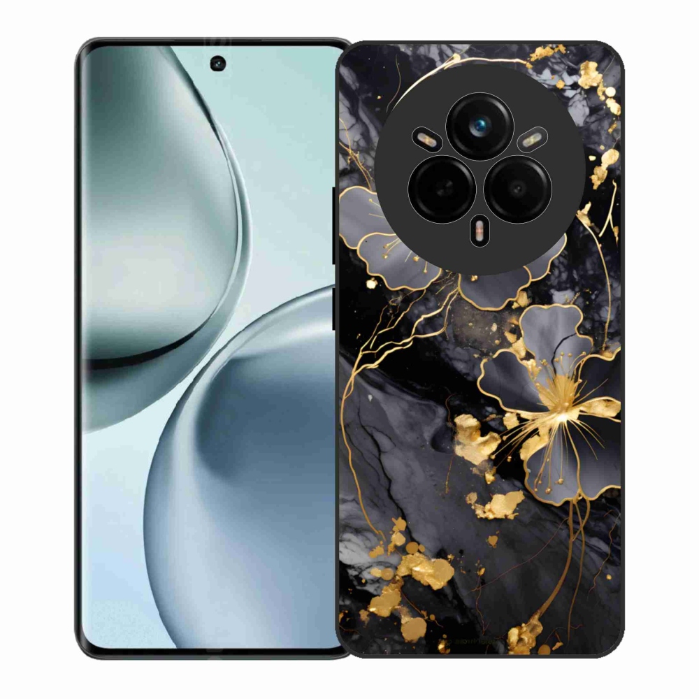 Gél borító mmCase a Realme 14 Pro+ 5G készülékhez - arany virágok
