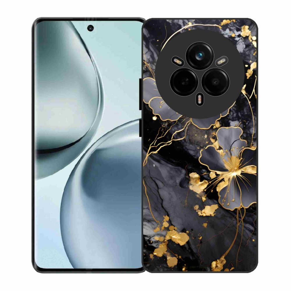 Gél borító mmCase a Realme 14 Pro 5G készülékhez - arany virágok