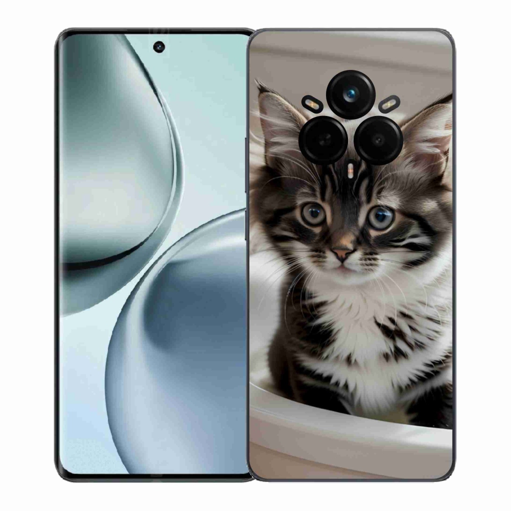 Gél borítás mmCase a Realme 14 Pro+ 5G számára - kíváncsi cica