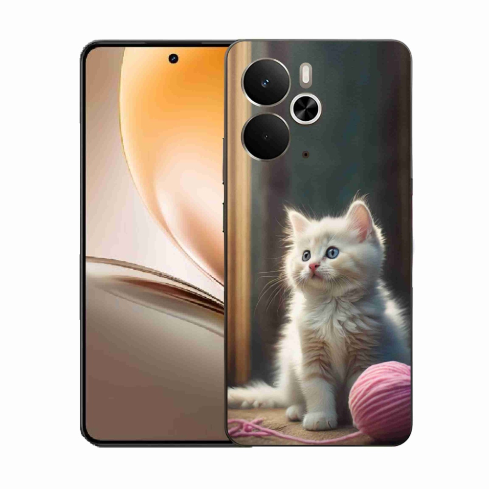 Gél borítás mmCase a Realme 14T 5G/14 5G készülékhez - fehér cica 2