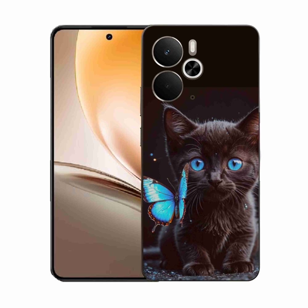 Gél borítás mmCase a Realme 14T 5G/14 5G készülékhez - fekete cica 3