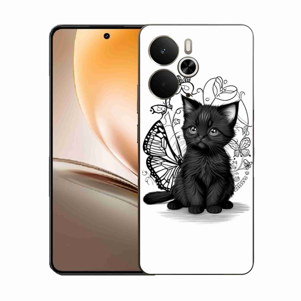 Gél borítás mmCase a Realme 14T 5G/14 5G készülékhez - fekete cica