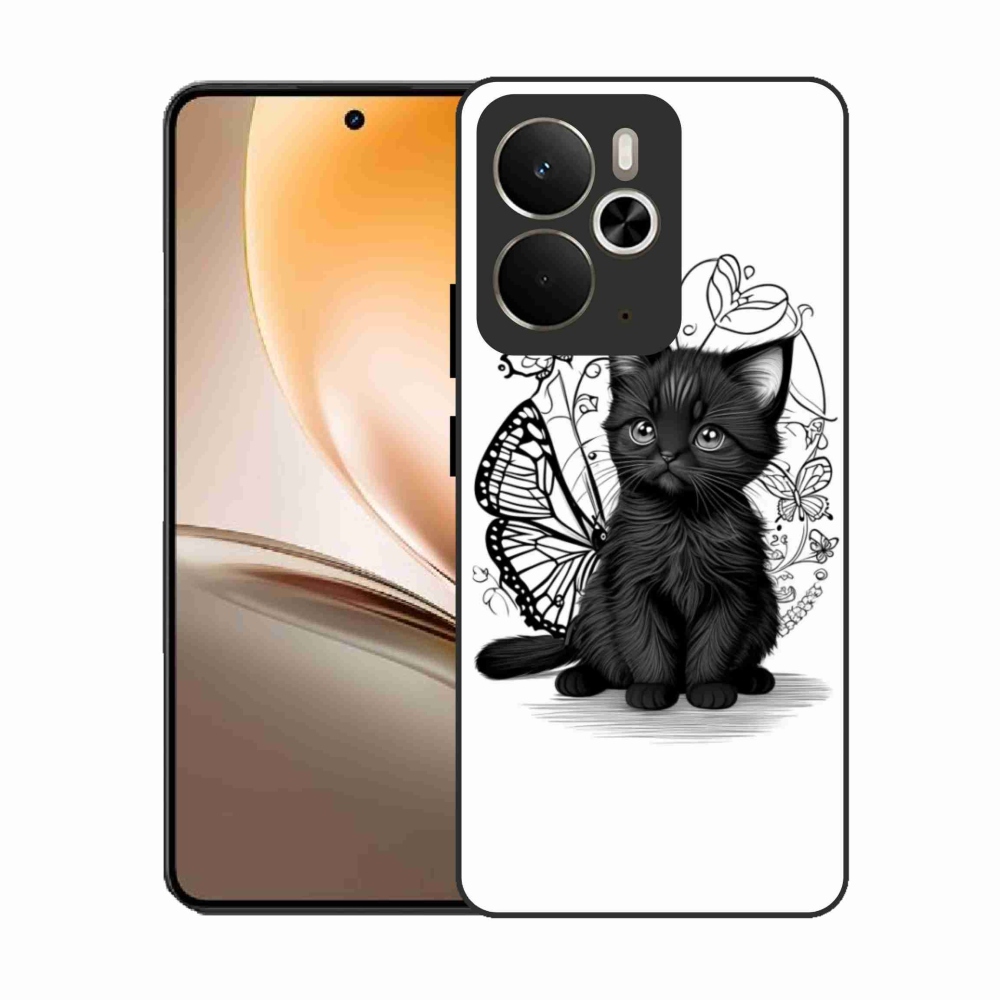 Gél borítás mmCase a Realme 14T 5G/14 5G készülékhez - fekete cica